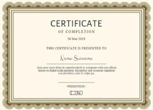 Cource Completion Certificate